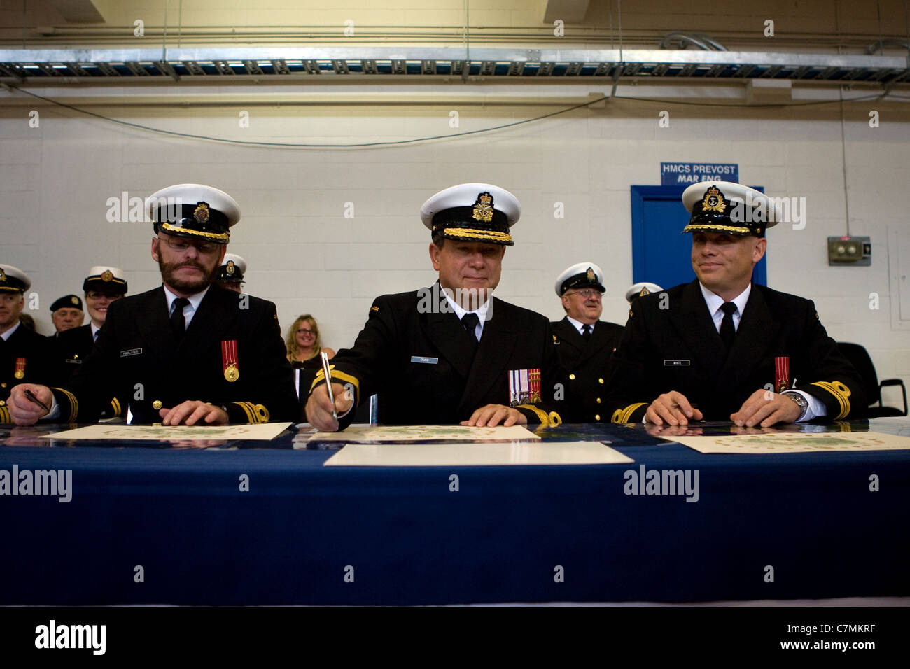 London Ontario, Canada. September 24, 2011. Change of Command ceremony at HMCS Prevost in London, Canada. Stock Photo