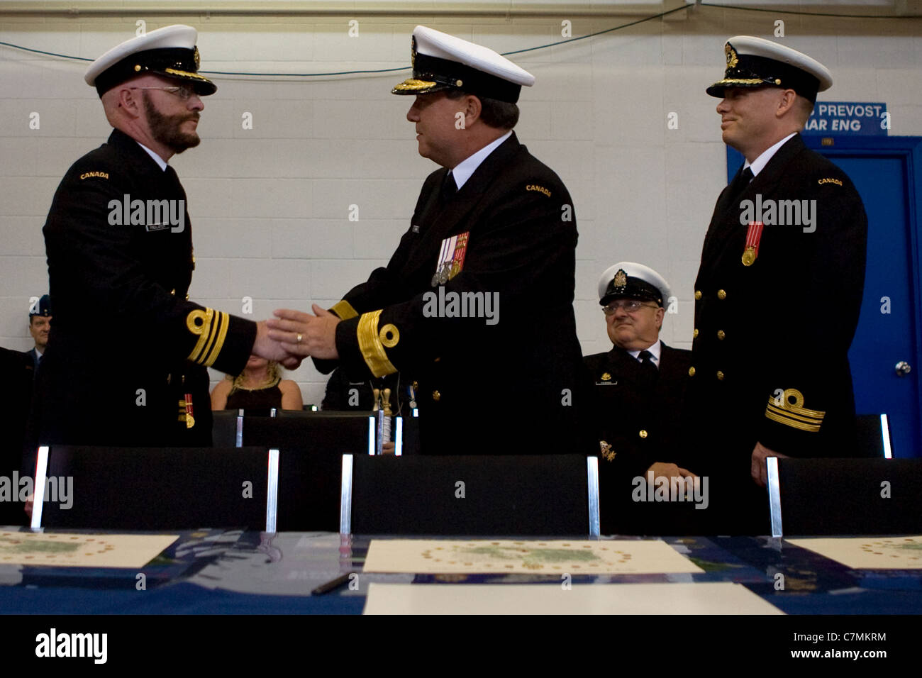 London Ontario, Canada. September 24, 2011. Change of Command ceremony at HMCS Prevost in London, Canada. Stock Photo