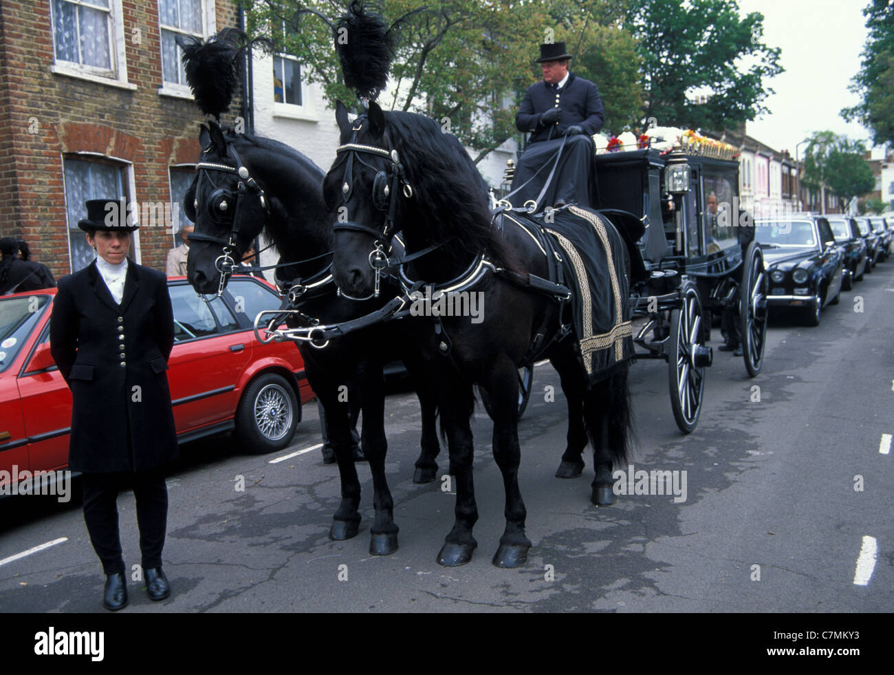 Traditional English Funeral For A Black Man In South London Stock