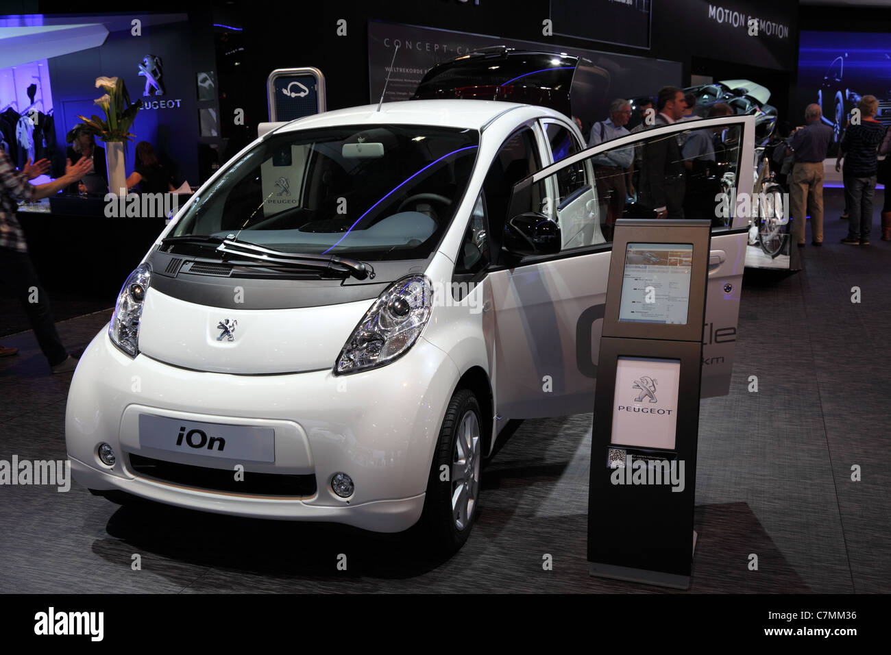 The New Electric Peugeot iOn Car at the 64th IAA (Internationale Automobil Ausstellung) Stock Photo