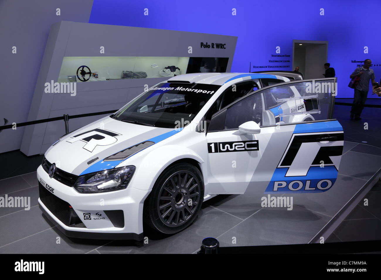 Volkswagen polo 6r 5 door blue rally jump on Craiyon