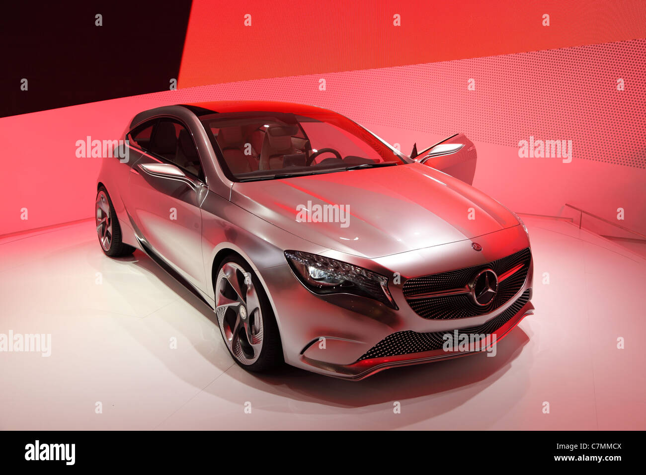 FRANKFURT - SEPT 24: Mercedes Benz New A Class presentation at the 64th IAA (Internationale Automobil Ausstellung) on September Stock Photo