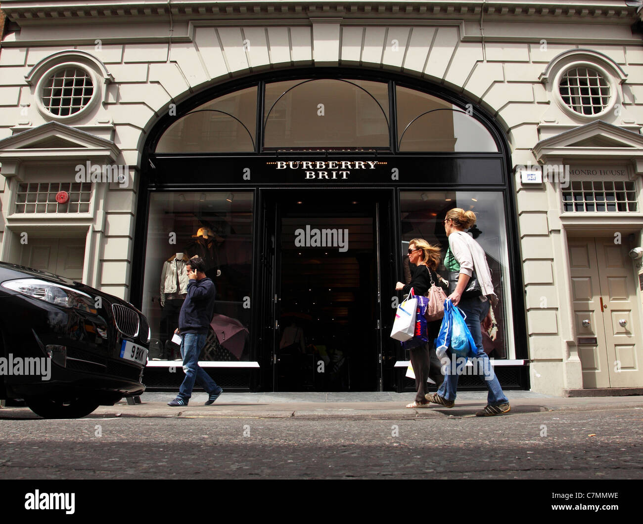 A Burberry Brit store in New Row, Covent Garden, London WC2, England, U.K Stock Photo