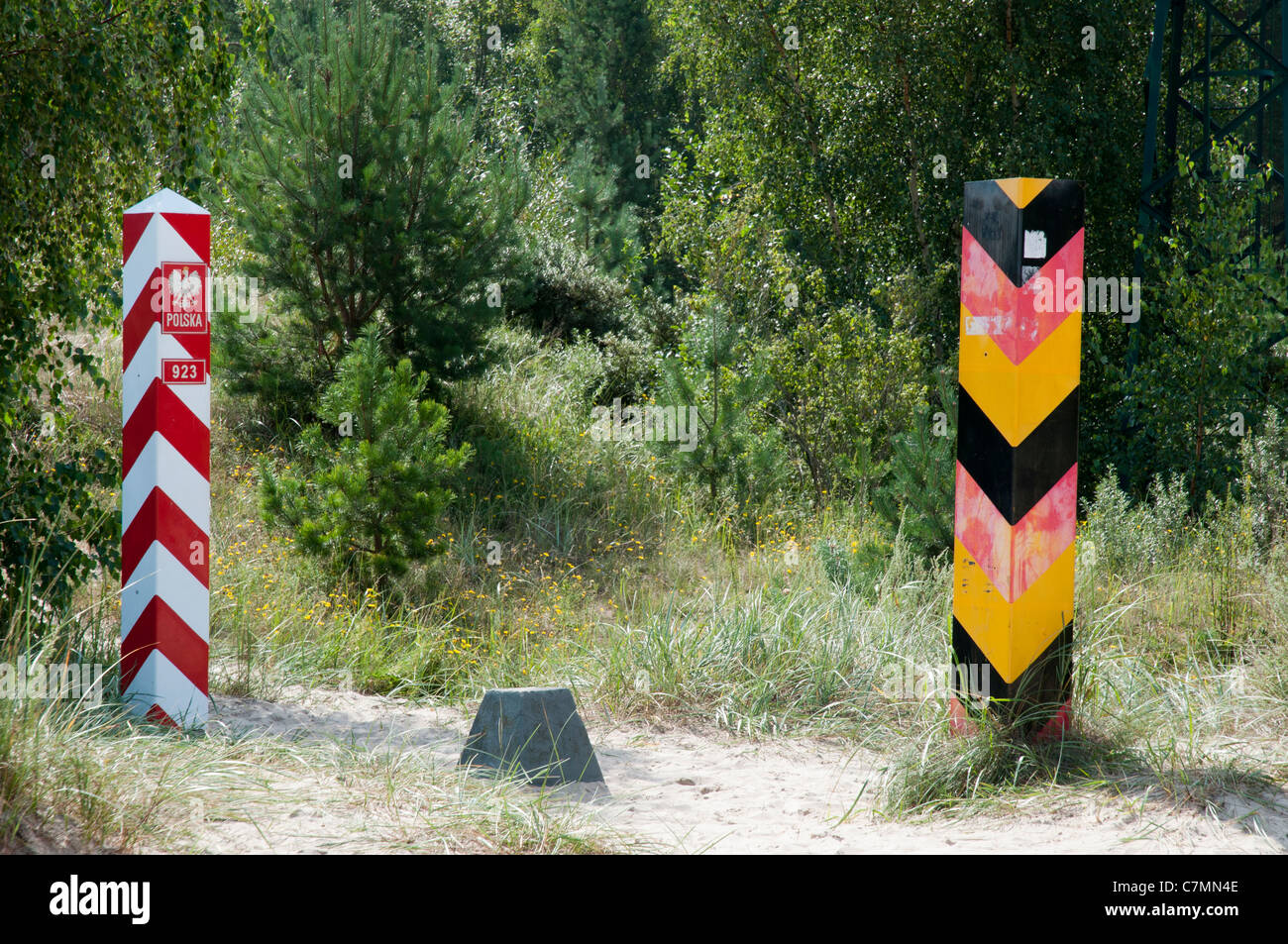 Border between Poland and Germany, Swinoujscie, Baltic Sea, West ...