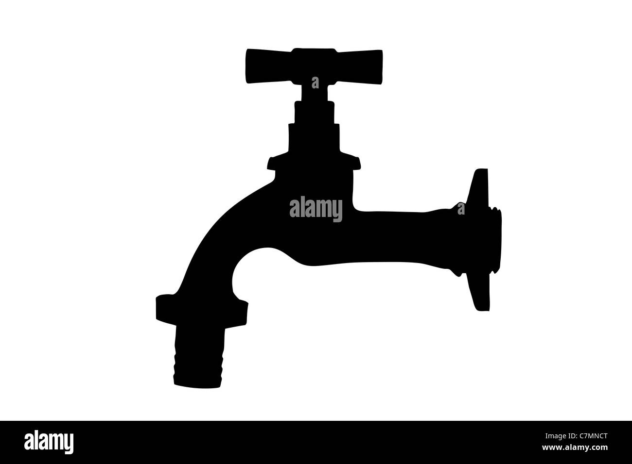 Silhouette of a faucet Stock Photo Alamy