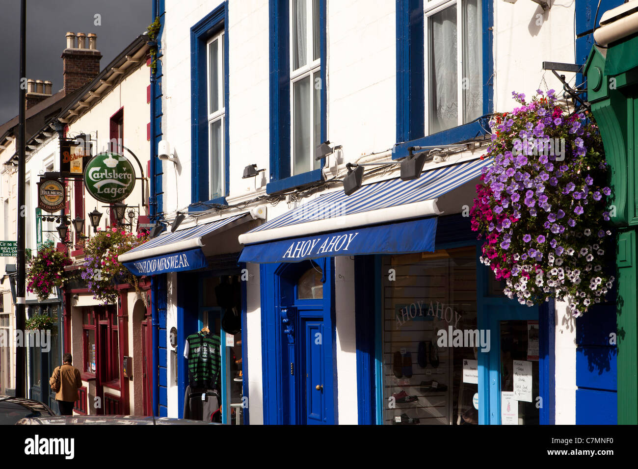 Ireland, Co Wicklow, Wicklow town centre, Main Street shops Stock Photo