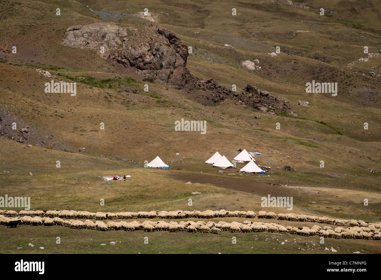 Şavaklar nomadic tribe in Keşiş Mountain Erzincan Turkey Stock Photo
