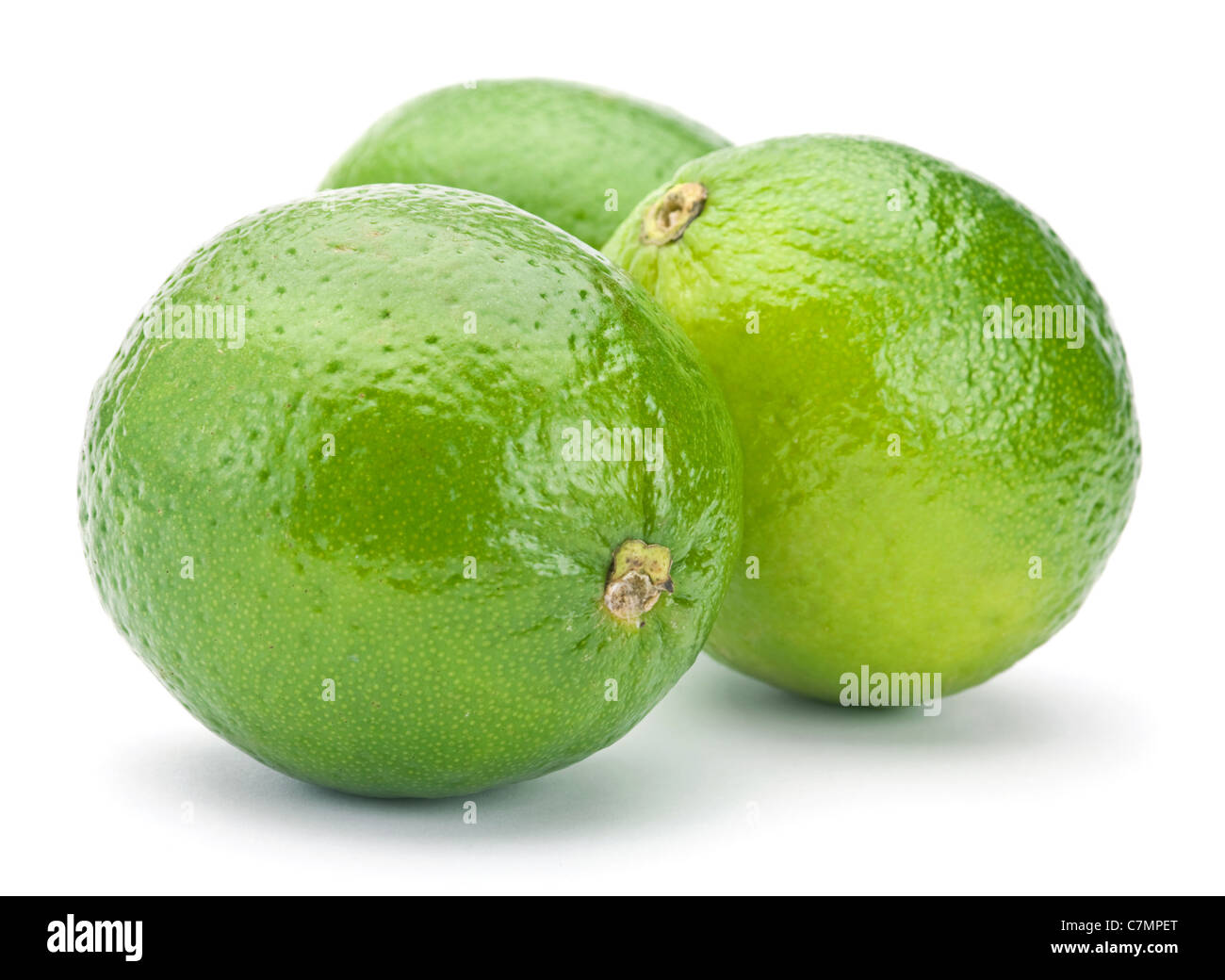 Lime citrus fruit closeup isolated on white Stock Photo