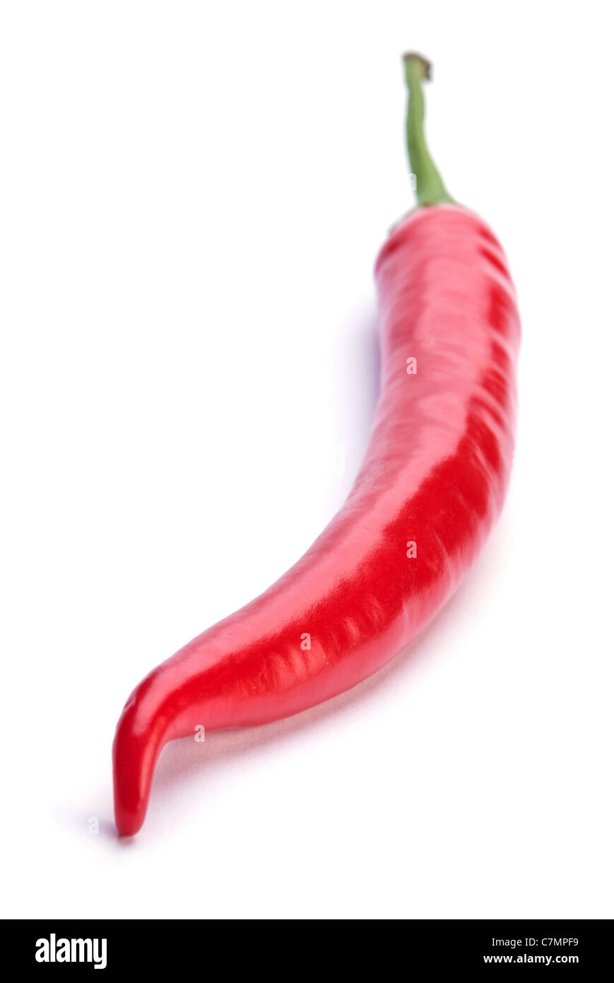 Red chili pepper vegetable on white background Stock Photo