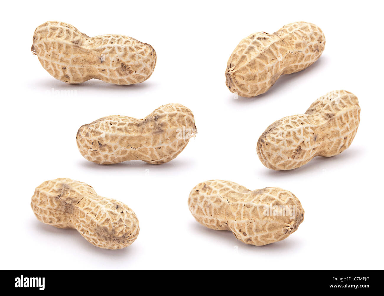 Peanut set closeup isolated on white background Stock Photo