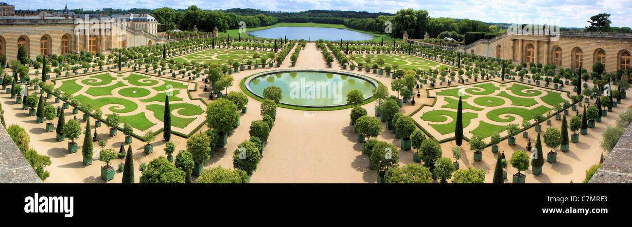 Gardens of Versailles, l'Orangerie, Chateau de Versailles, France Stock Photo