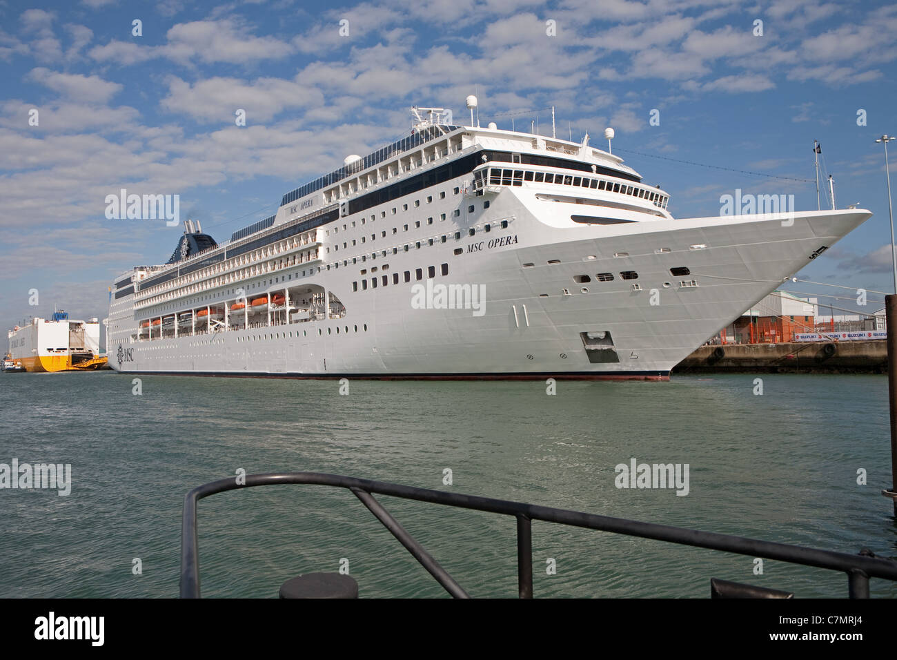 MSC Opera docked at Southampton. Stock Photo