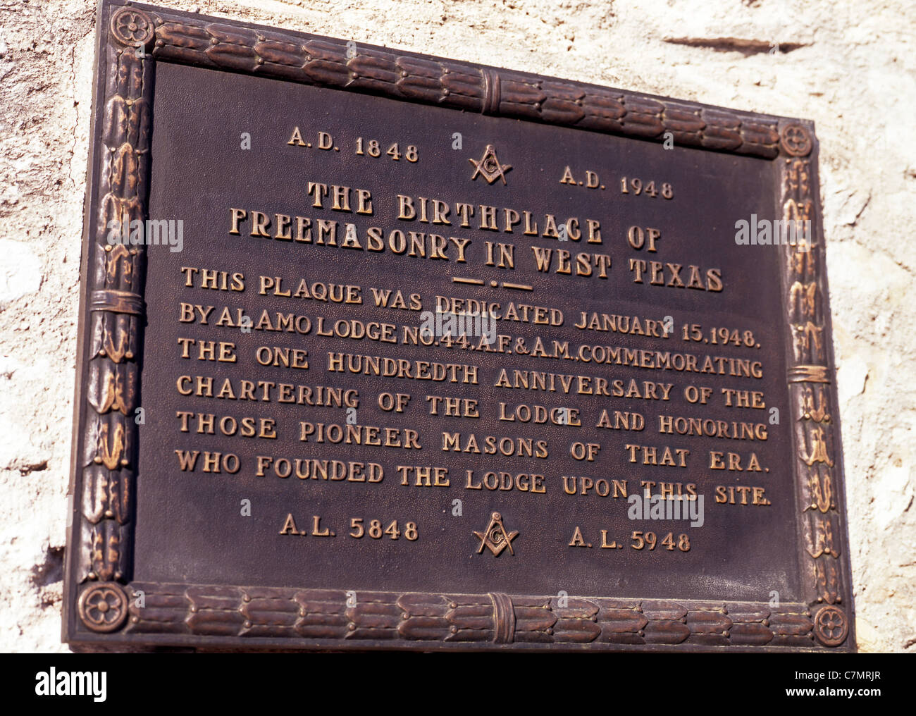 Plaques Honouring Alamo San Antonio High Resolution Stock Photography
