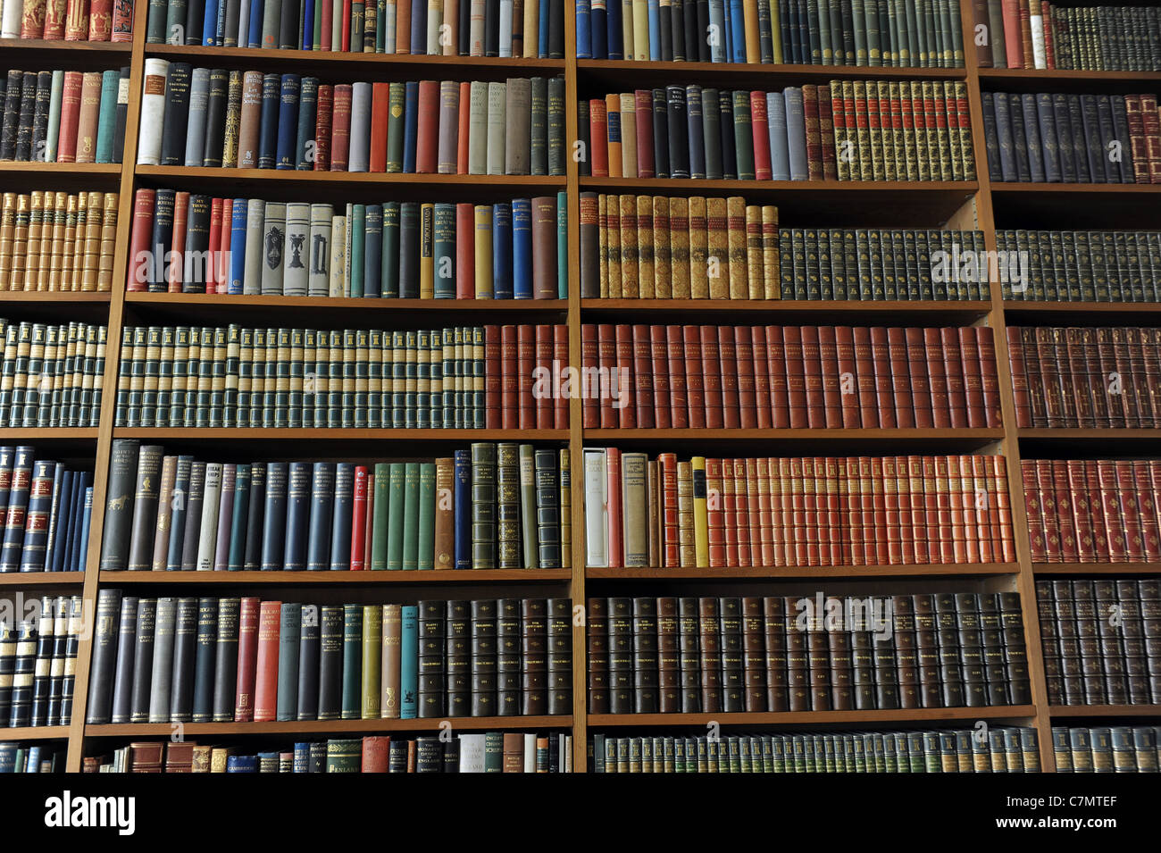 Library books on shelves uk Stock Photo