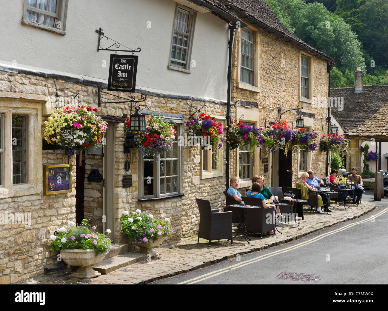 Castle Inn Hotel in the picturesque village of Castle Combe, Wiltshire, England, UK Stock Photo