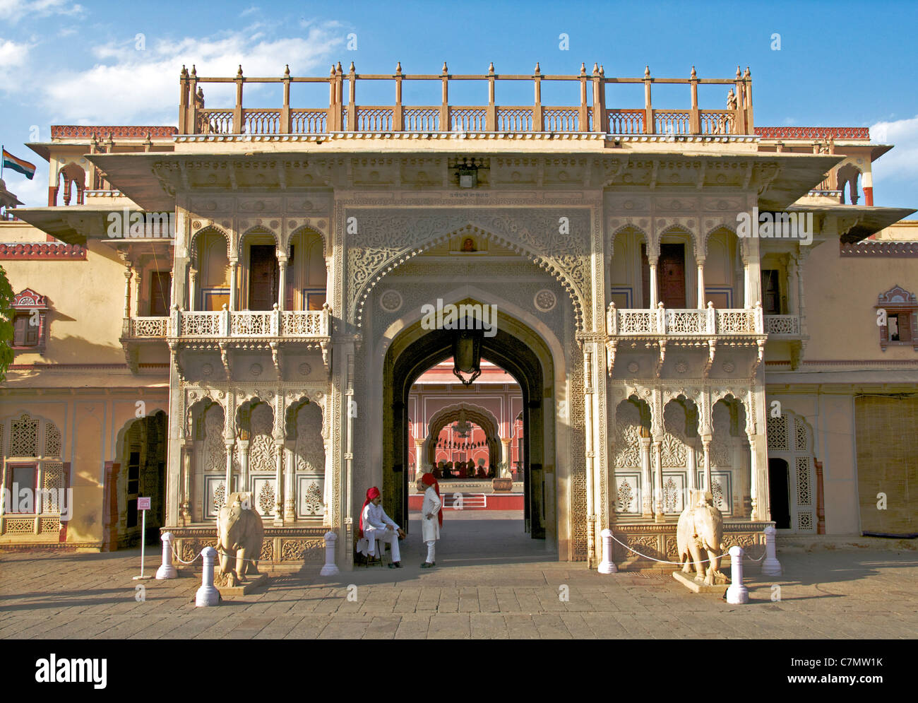 Entrance gate City Palace Jaipur Rajasthan India Stock Photo