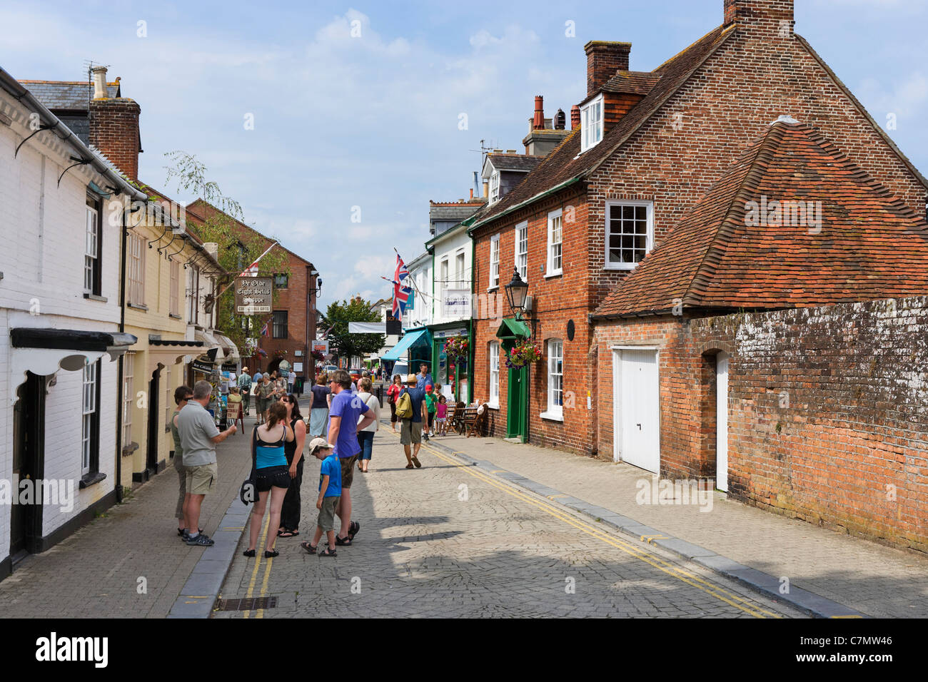 Shops on Church Street near the Priory in the town centre, Christchurch