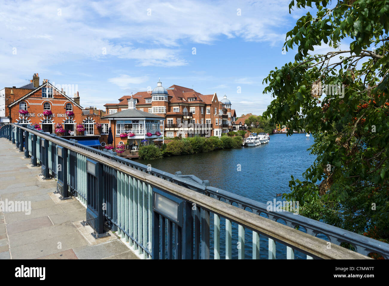 Eton viewed from the Eton-Windsor bridge over the River Thames, Berkshire, England, UK Stock Photo