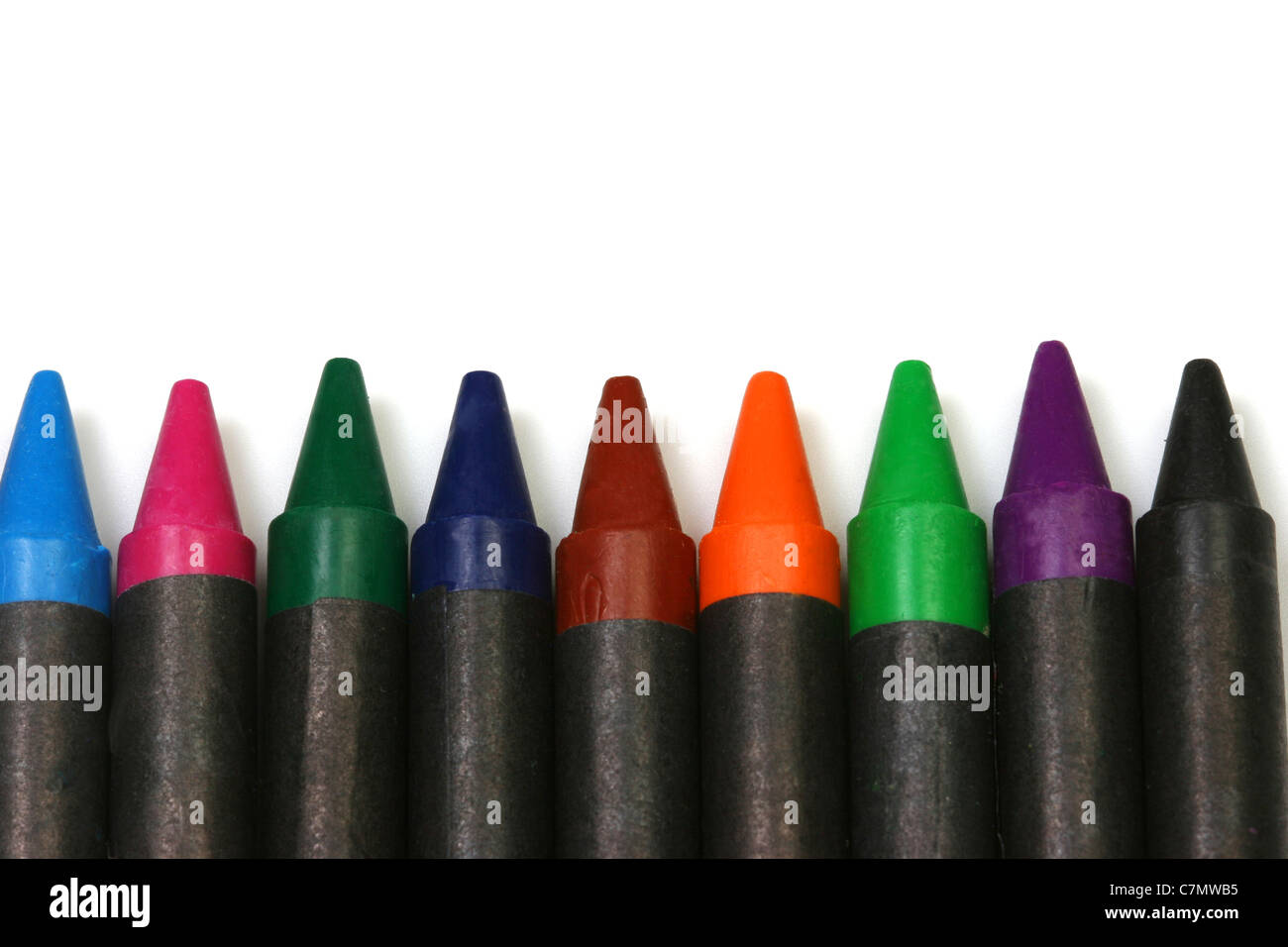 Multicolored crayons on display Stock Photo Alamy