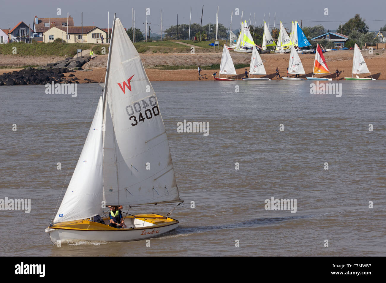Wayfarer training yacht, Felixstow Ferry sailing school, Suffolk, UK
