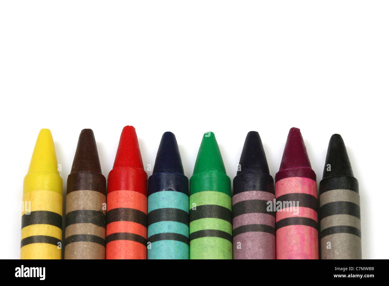Multicolored crayons on display Stock Photo Alamy