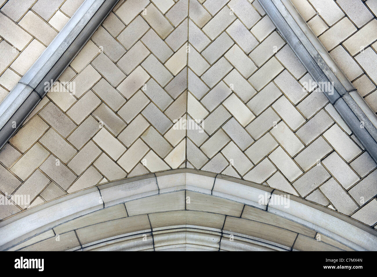 Stone and brick pattern, Osborn Labs.  Yale University. Stock Photo