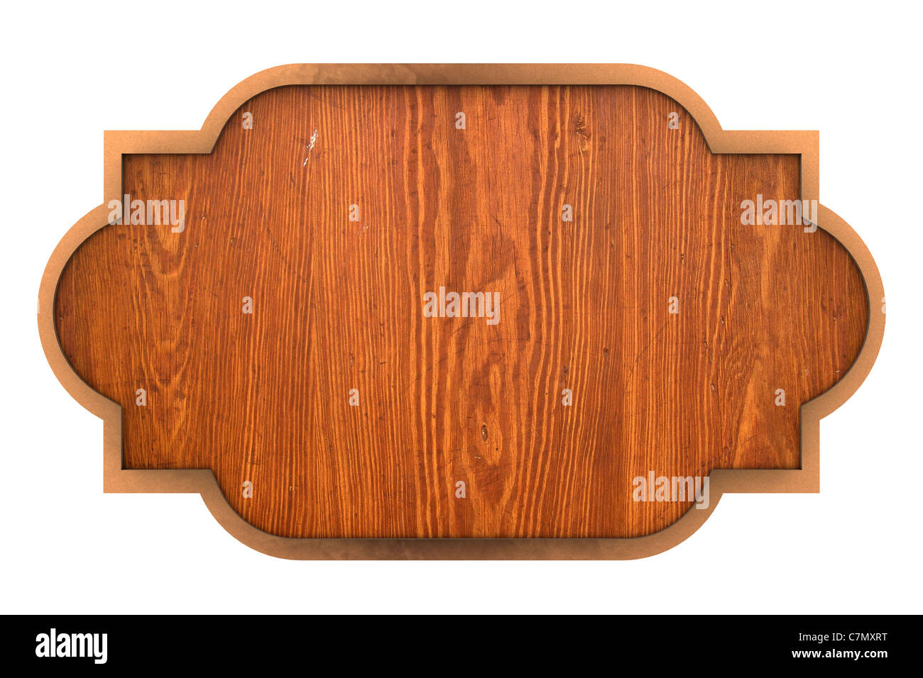 3d render of a wooden sign on white background Stock Photo - Alamy
