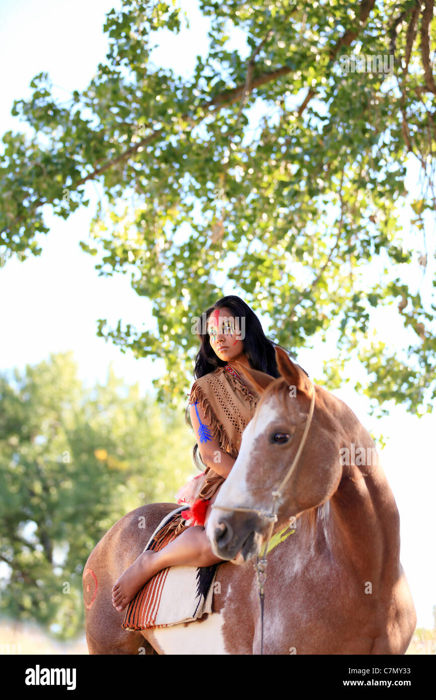 American Indian Woman Horse High Resolution Stock Photography and ...