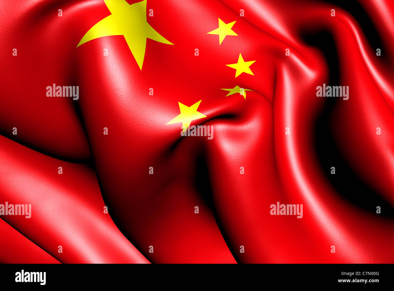 Flag of China. Close up. Stock Photo