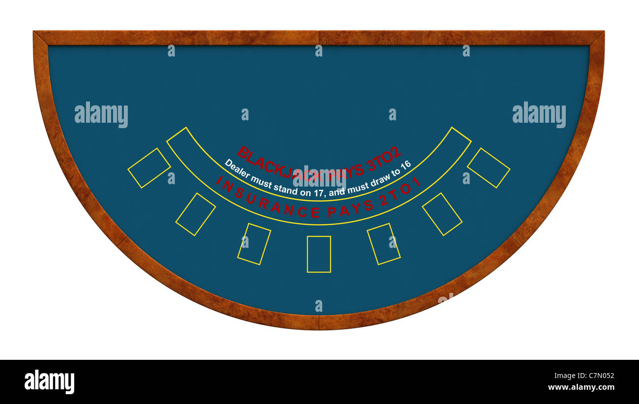 Blackjack table isolated over white background Stock Photo Alamy