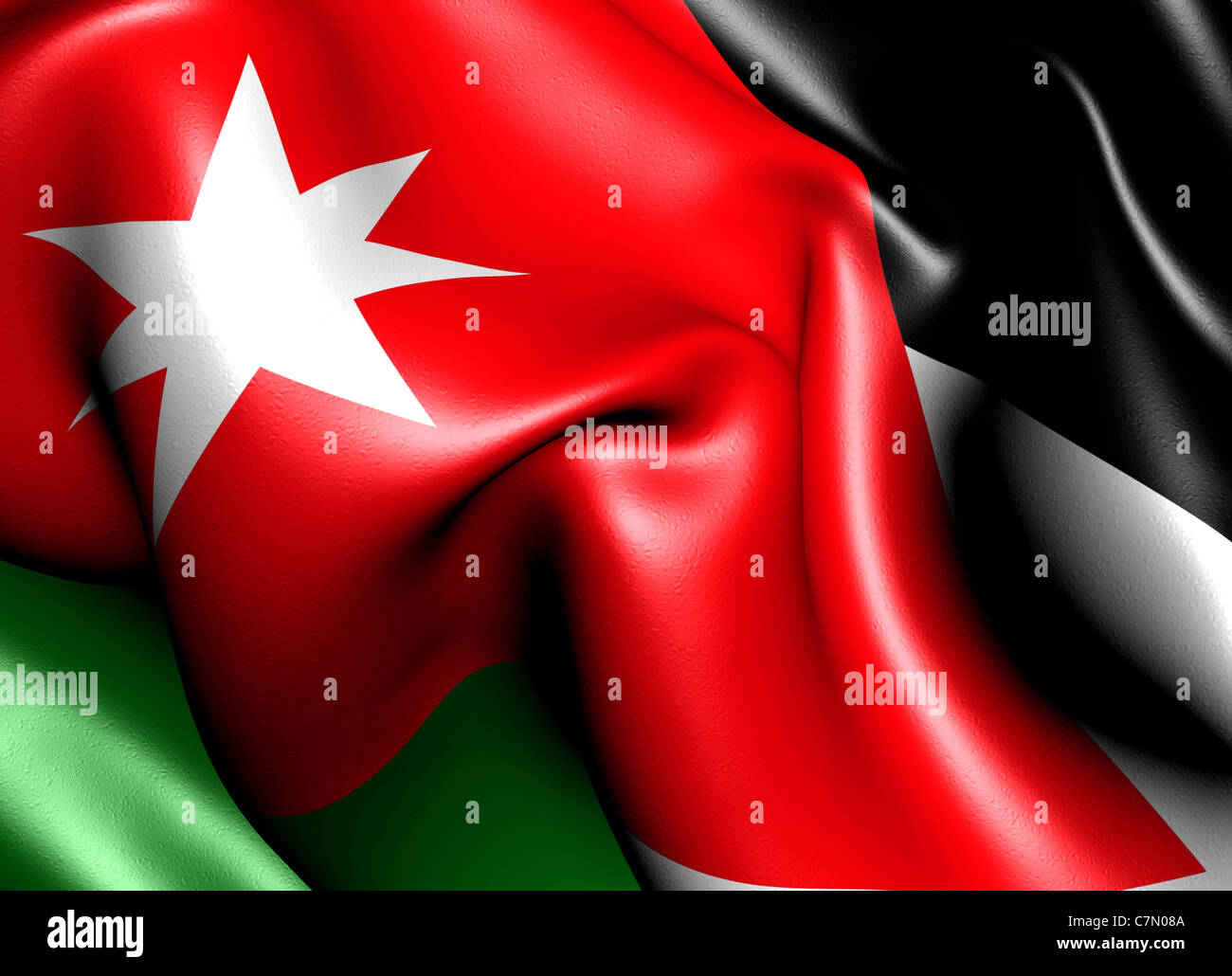Flag of Jordan. Close up Stock Photo Alamy