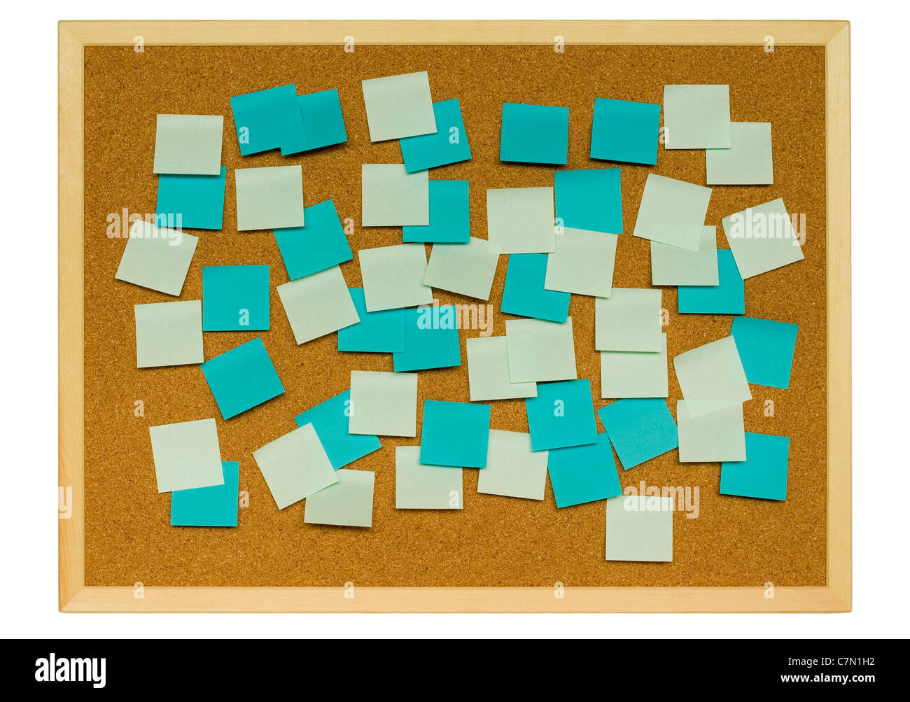 Cork board with lots of sticky notes on it Stock Photo - Alamy