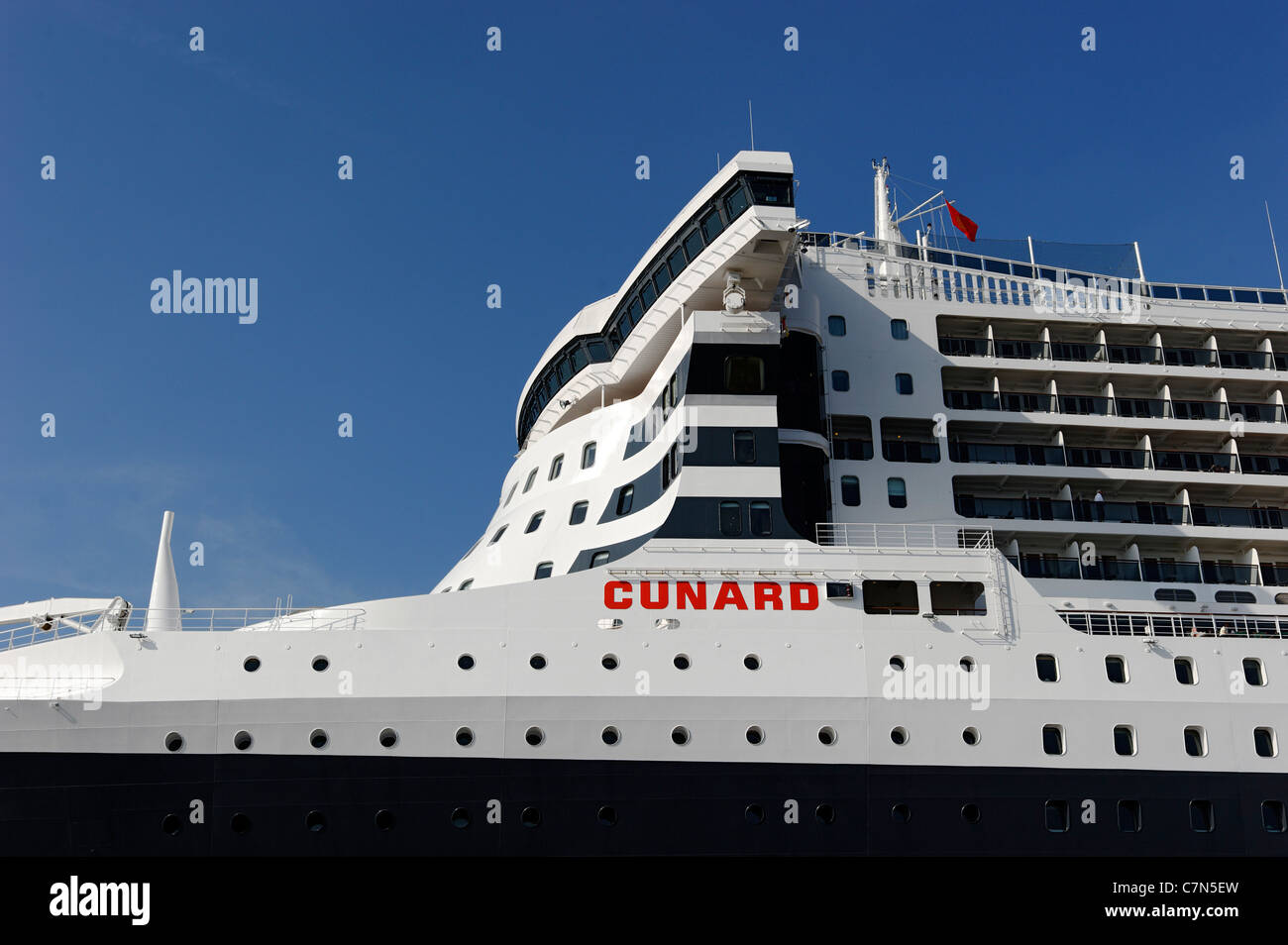 Cruise ship Queen Mary 2 at the Cruise Center in Hamburg, Germany, Europe Stock Photo