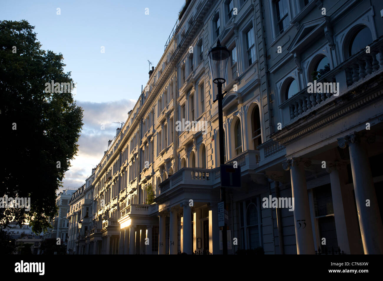Mansion flats of Cromwell Gardens, Kensington at sunset Stock Photo Alamy
