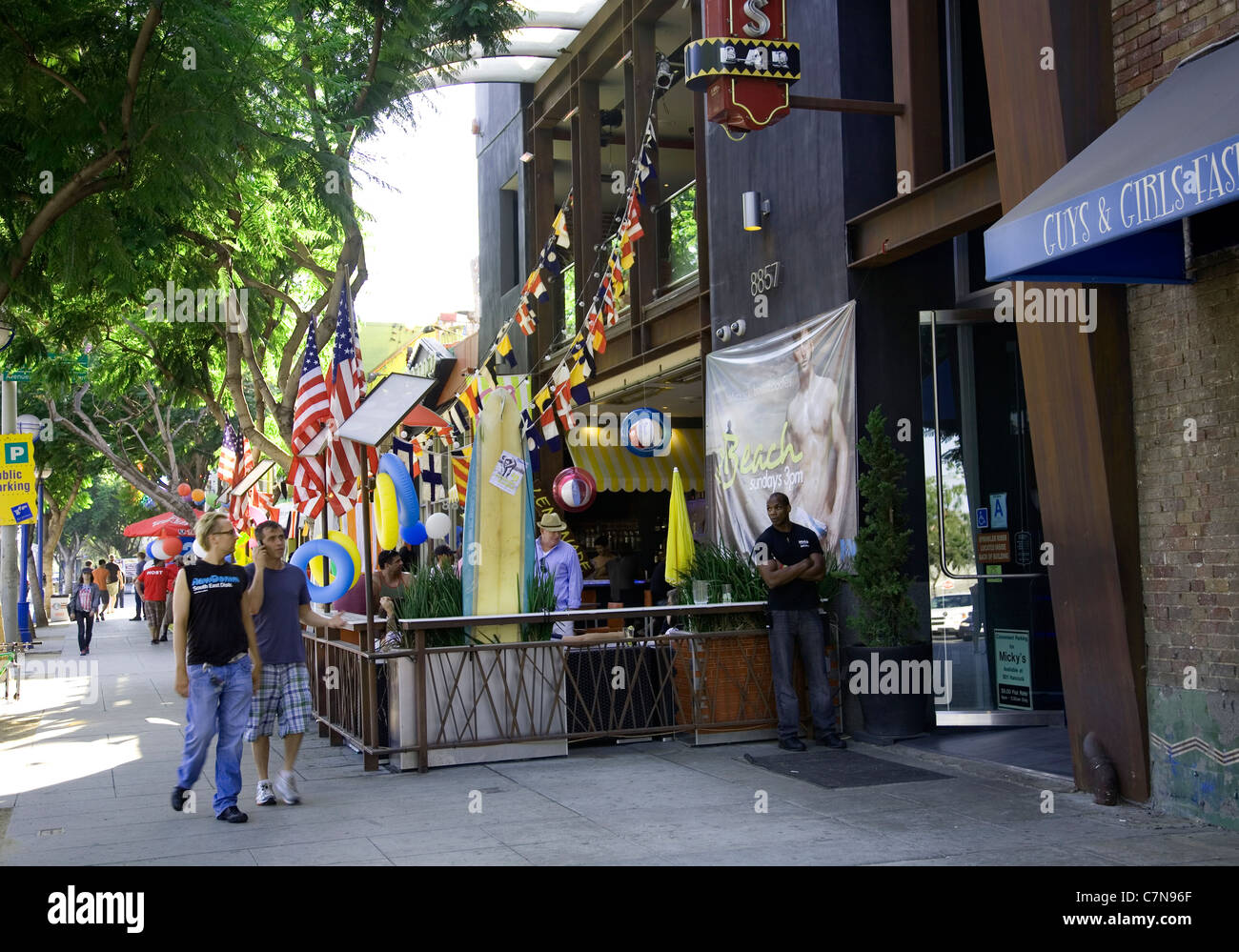 Gay Bar in West Hollywood - Santa Monica Bl Stock Photo