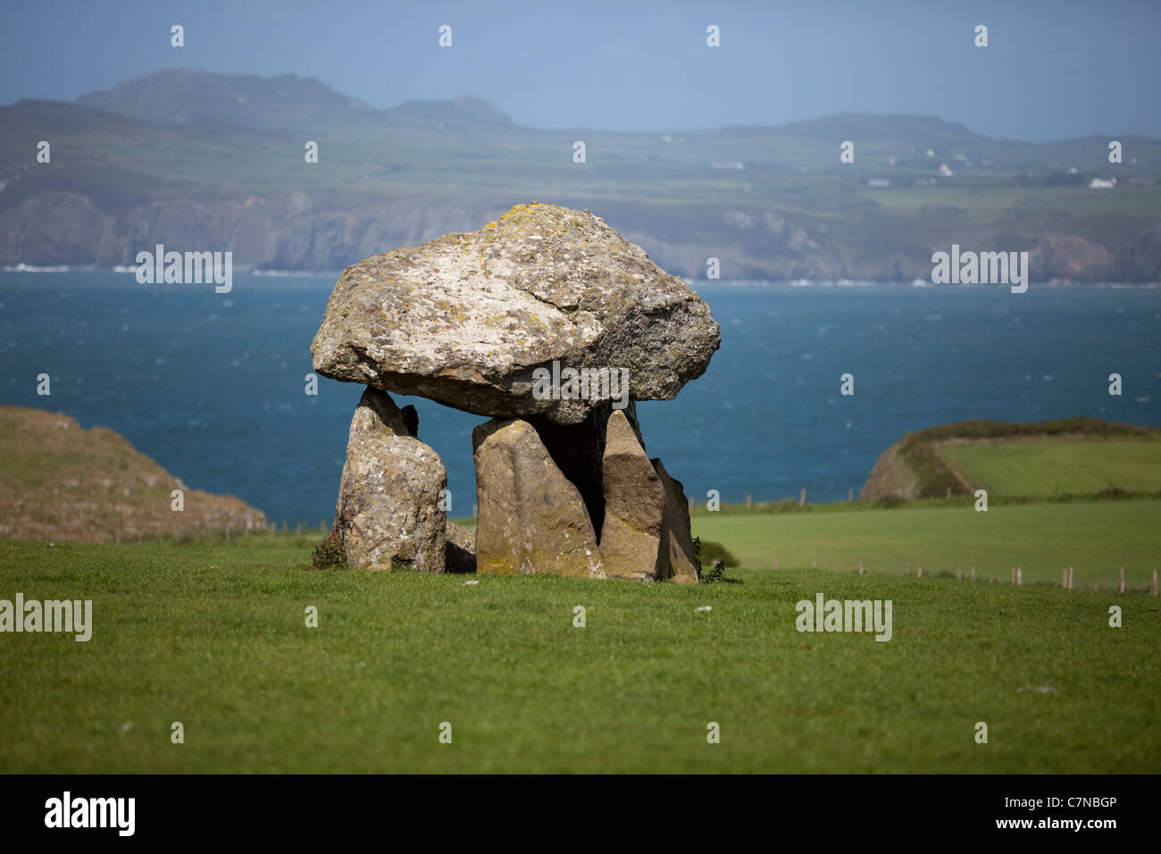 Carreg Samson dolmen near Mathry in Pembrokeshire Wales. Burial chamber