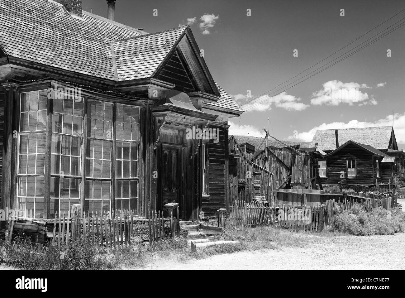 Old buildings in Bodie, an original ghost town from the late 1800s Stock Photo