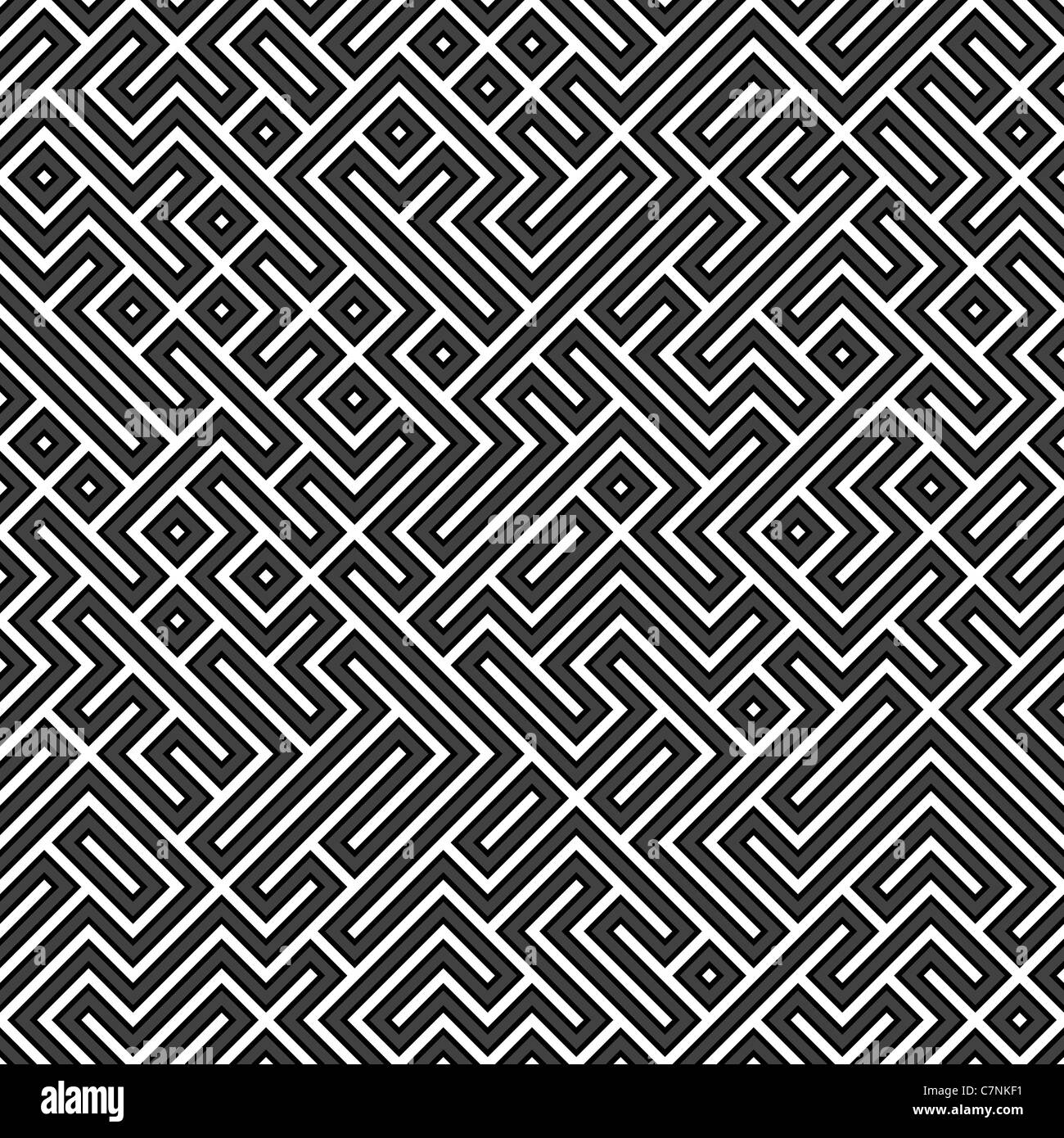 An abstract geometric maze background that tiles seamlessly in any direction. Stock Photo