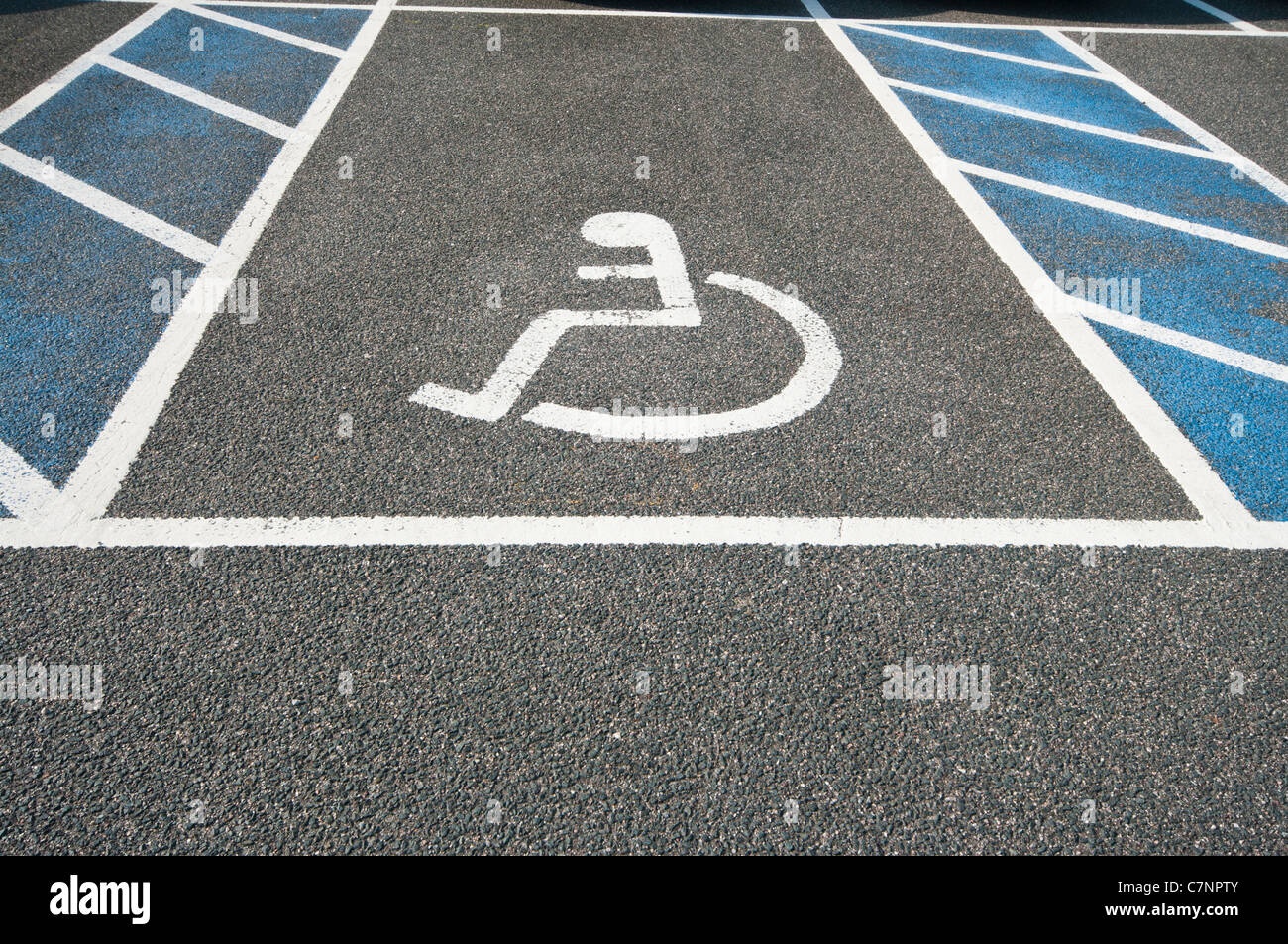 Disabled Car Parking Carpark Space car park Sign signs uk Stock Photo