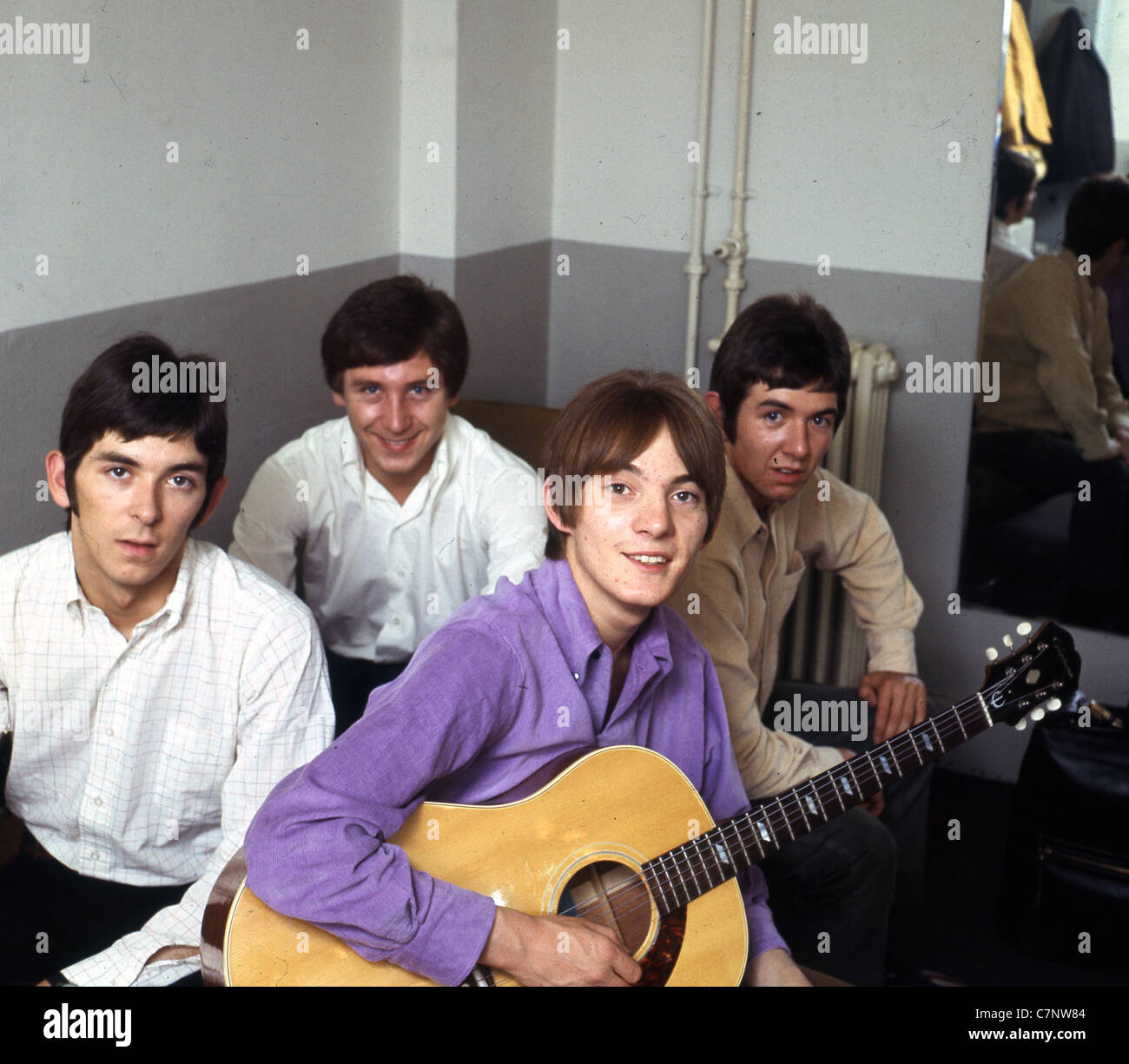 SMALL FACES UK group in 1965. From left : Ian McLagan, Kenny Jones, Steve Marriott, Ronnie Lane Stock Photo