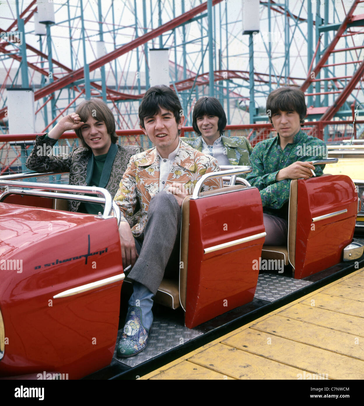 SMALL FACES UK group in 1965. From left: Steve Marriott, Ronnie Lane, Ian McLagan, Kenny Jones Stock Photo
