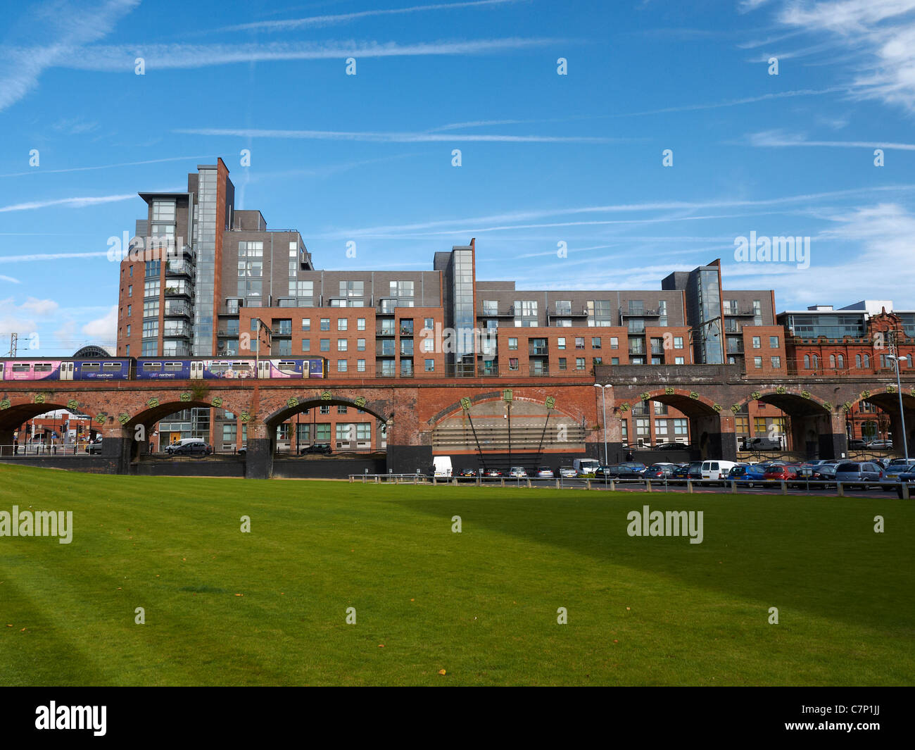 The Hacienda apartments as seen from First Street in Manchester UK ...
