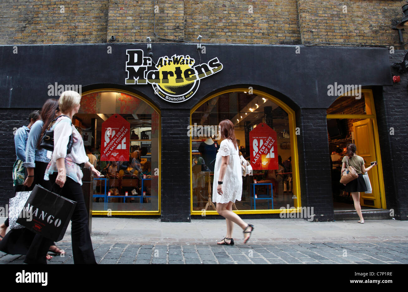 Colorful school bag for sale at the Doc Martens franchise store on Broadway  in lower Manhattan, New York City Stock Photo - Alamy