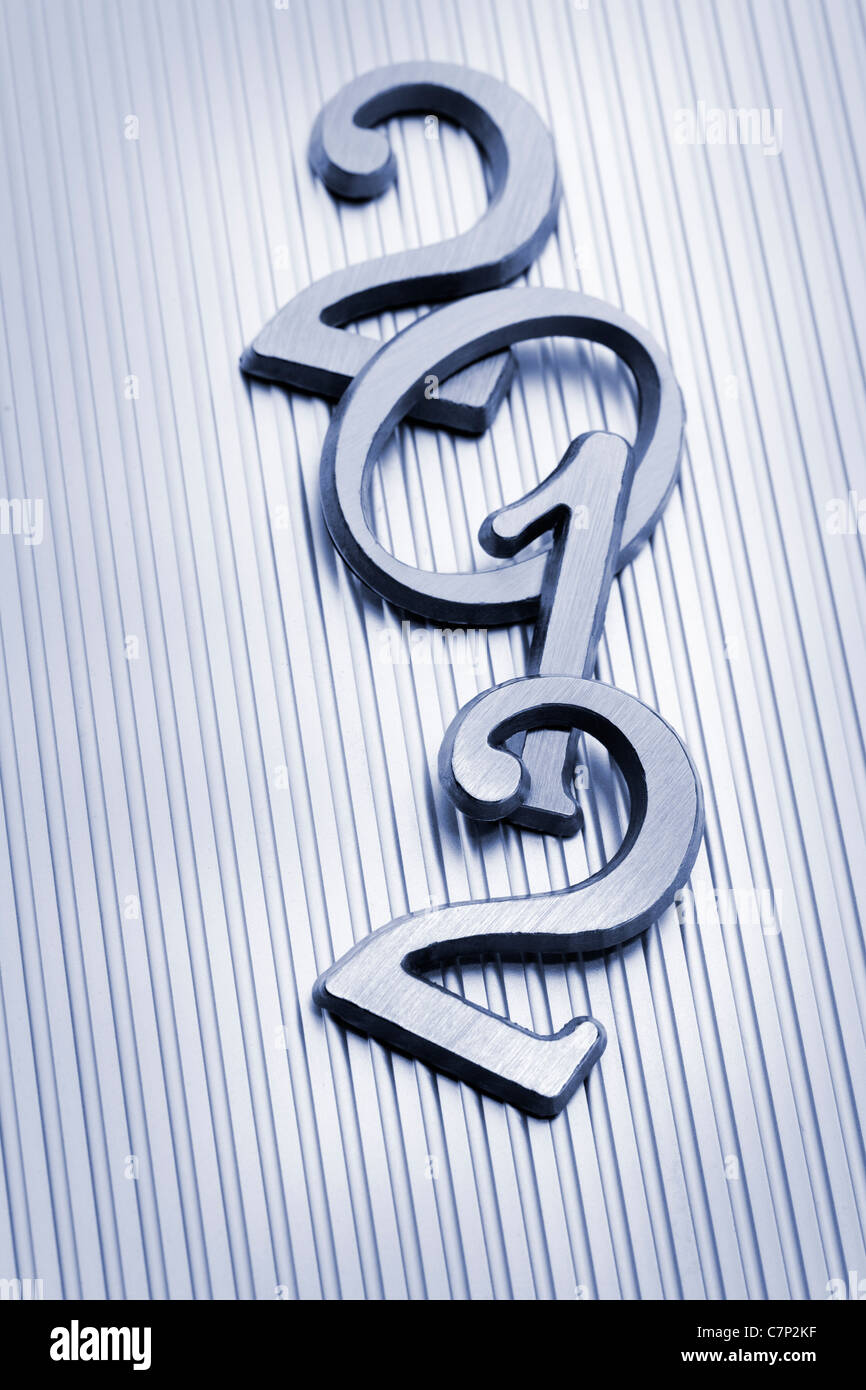 The New year 2012 in metallic letters Stock Photo - Alamy