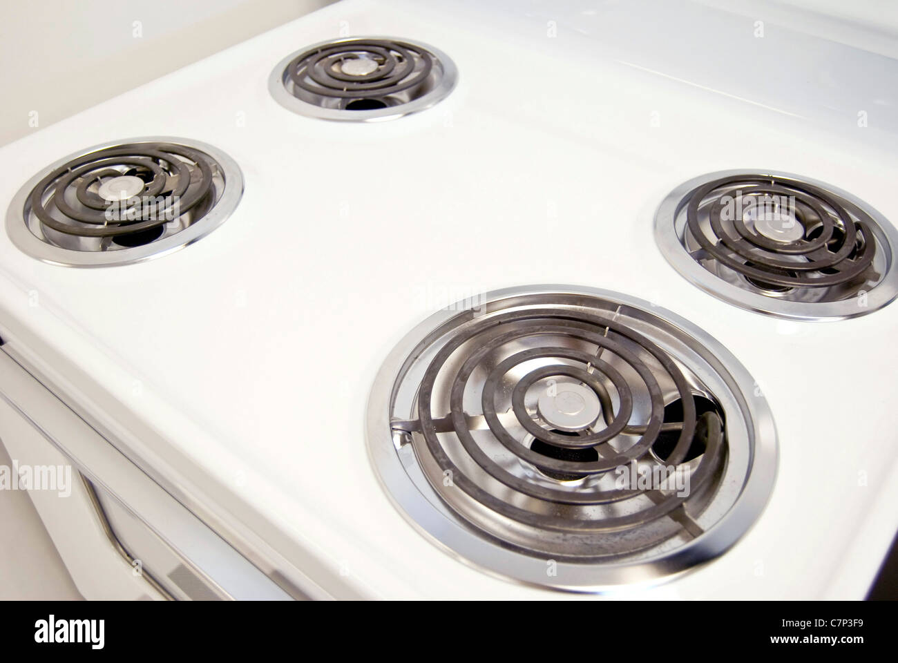 White electric 2024 stove top