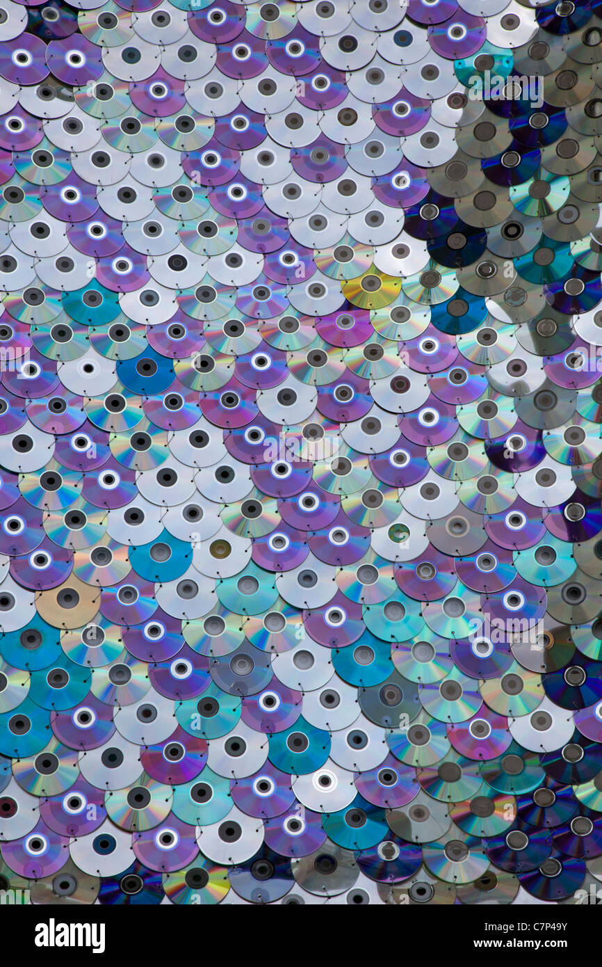 Art Work Made of Old CDs Stock Photo