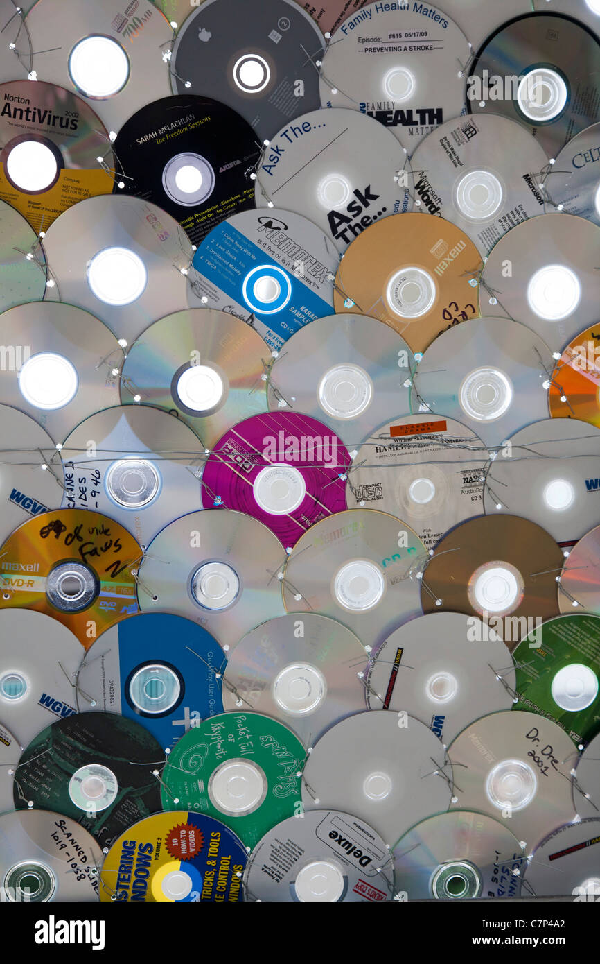 Art Work Made of Old CDs Stock Photo