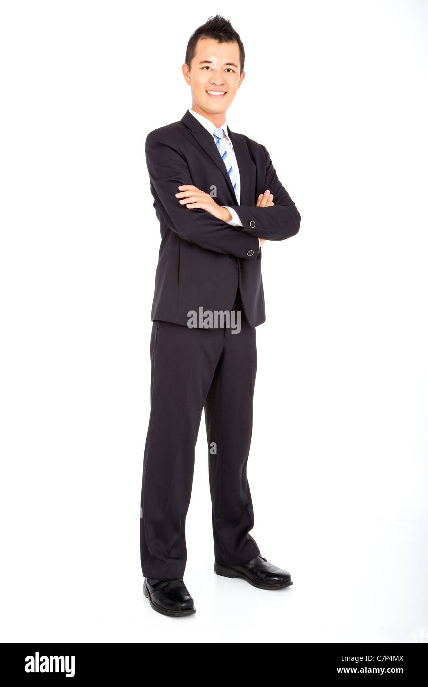 asian Businessman full length isolated on white Stock Photo - Alamy