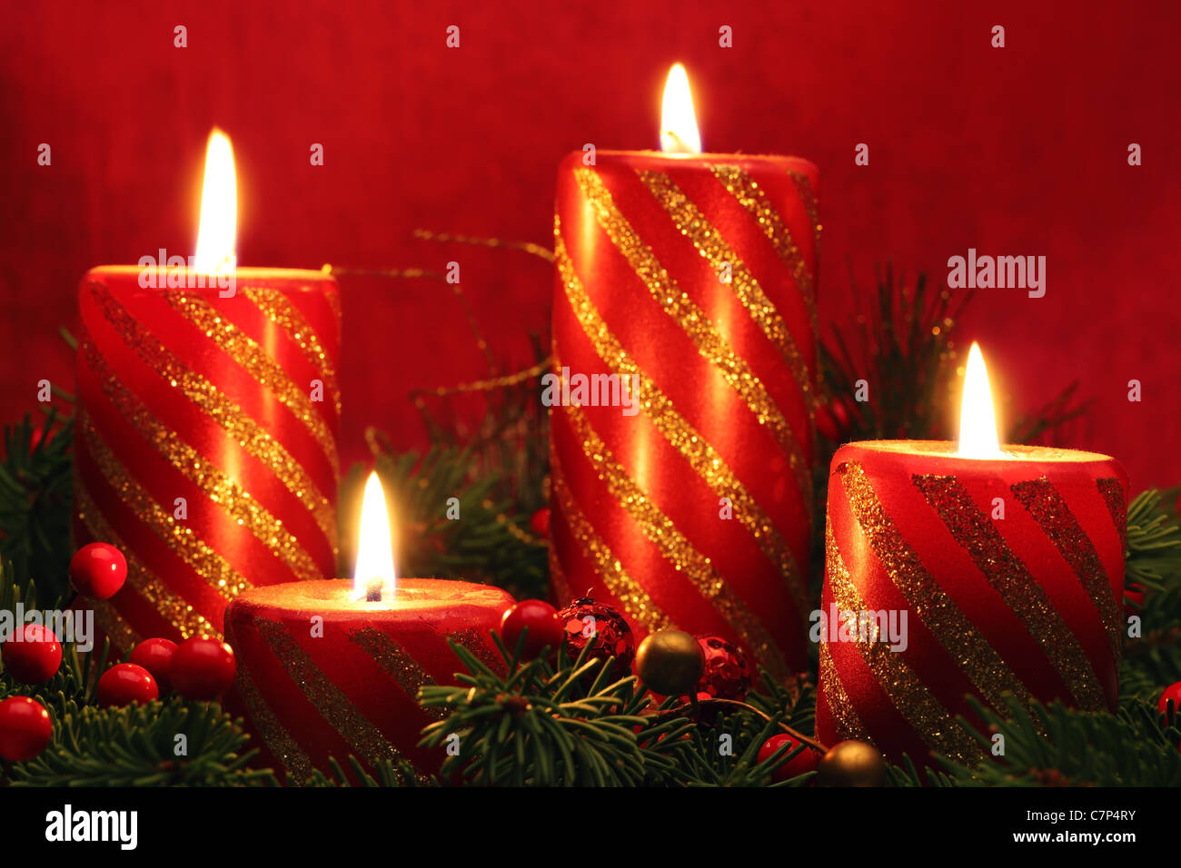 holiday candles Stock Photo