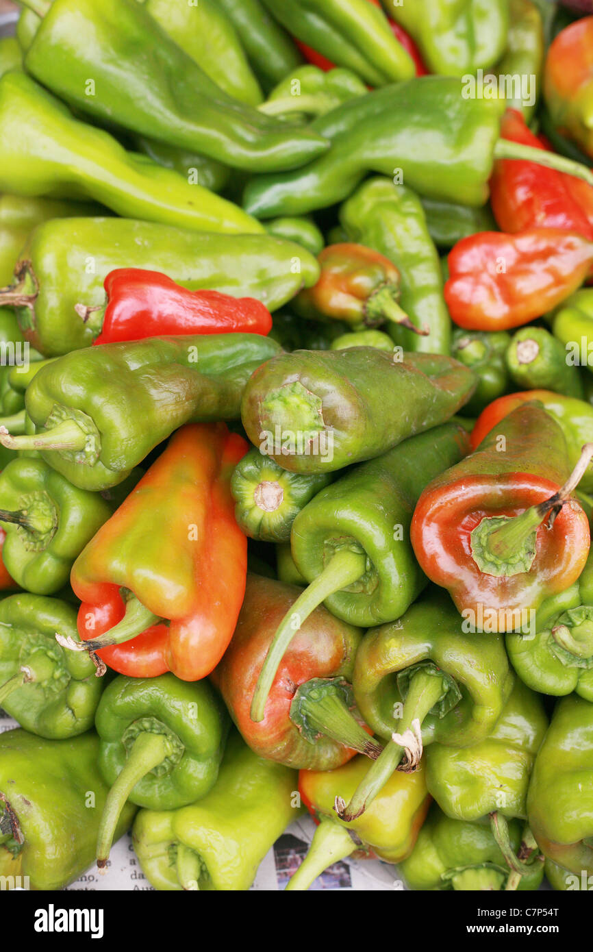 bell peppers background (Capsicum annuum) Stock Photo